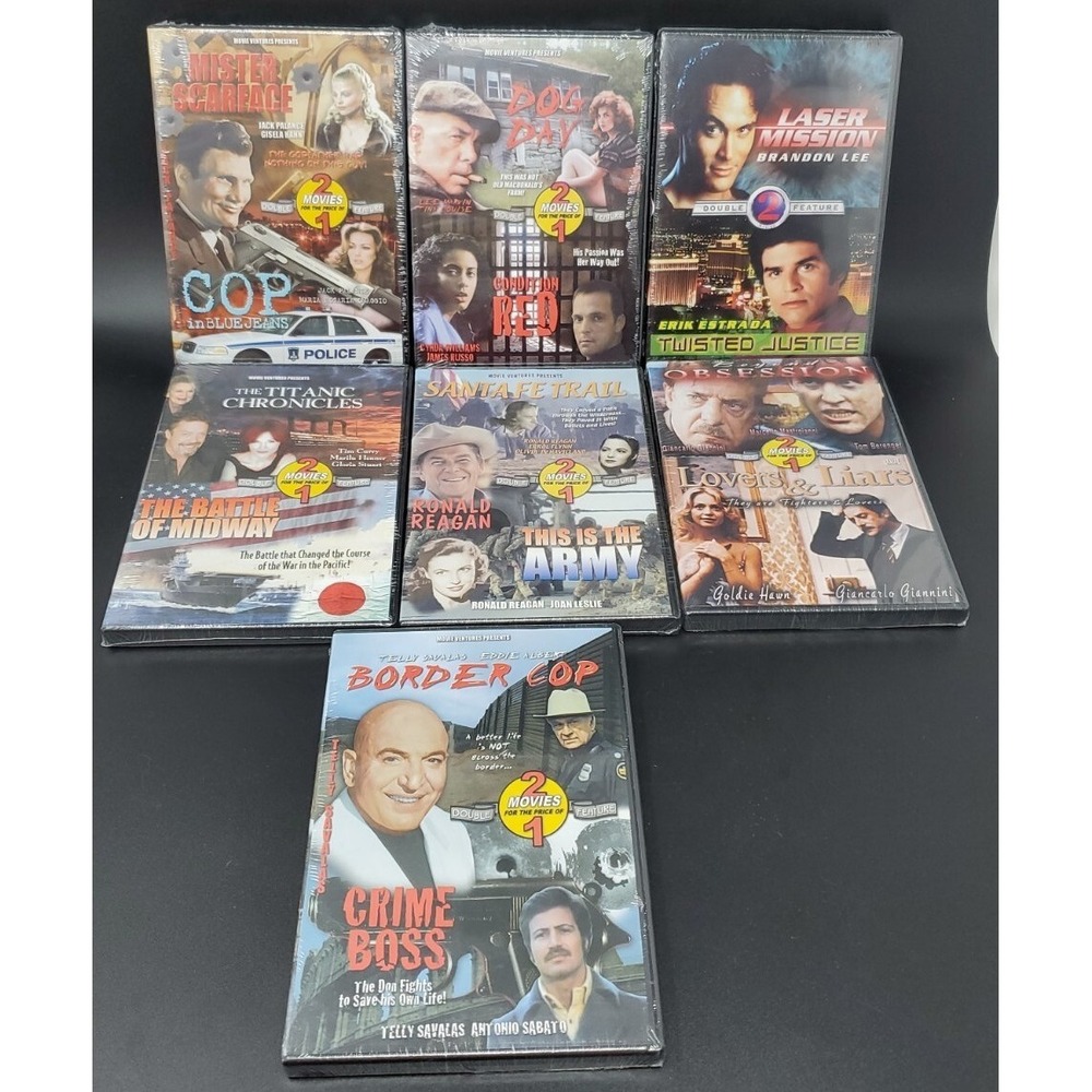 7 Double Feature Crime And Western Dvds 14‎ Movies Total